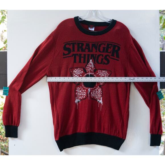Red Dahlia Demogorgon Stranger Things Ugly Christmas Sweater Xmas ADULT Size XL - Picture 3 of 6